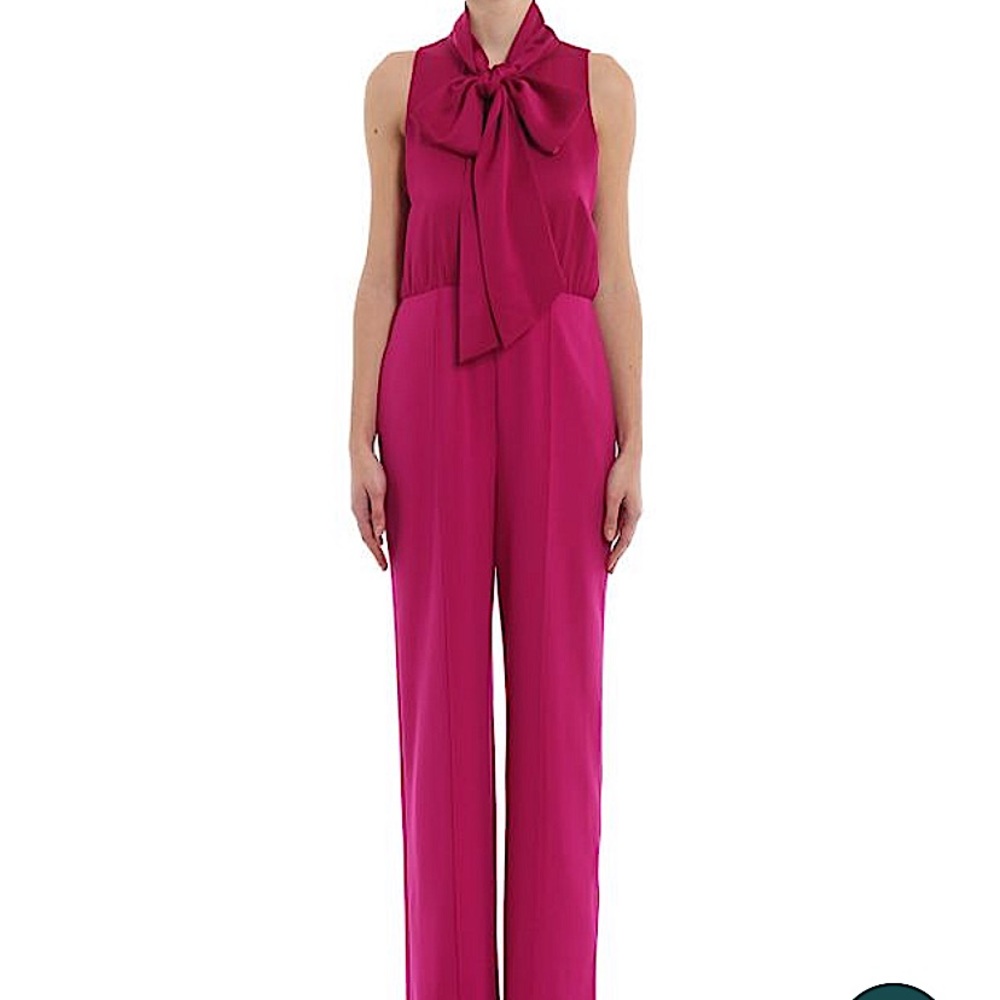DIANE VON FURSTENBERG WOMEN'S FUCHSIA ACETATE JUMPSUIT